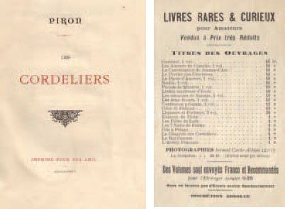 PIRON (Alexis). Le Chapitre général des cordeliers. Priapeville, (Imprimerie galante),...