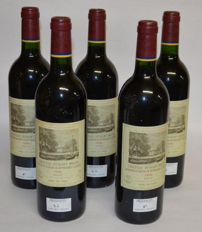 null 5 Bouteilles, CHÂTEAU DUHART MILON, 1996, 4e GCC, Pauillac (une étiquette t...