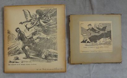 null Deux dessins de presse imprimés, l'un du Cris de Paris 5 février 1911 «Les remords...