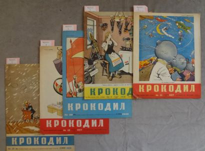 null Lot de cinq numéros de la revue soviétique illustrée [KPOKOANI], n°28 et 32...