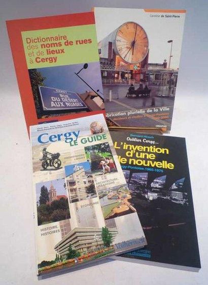 null [CERGY]. Lot de 4 livres sur Cergy - Cergy le Guide - HIRSCH Bernard, "L'invention...