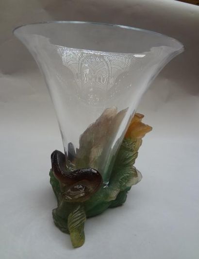 DAUM DAUM - Vase Nature en cristal et pâte de verre, H.: 29,3 cm. Pris boutique:...