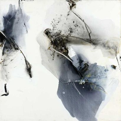 KIM EN JOONG (1940) "Composition abstraite". Huile sur toile et technique mixte....