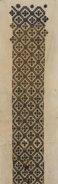 null Cache matelas ou Tlamt del Khrib, Maroc, Fès, XVIII-XIXème siècle, lin brodé...