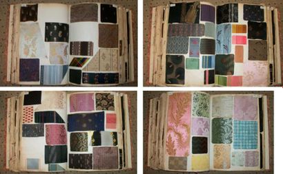 null Album d'échantillons, Dubost, 1889-1890, façonné soie, velours, faux unis, petits...