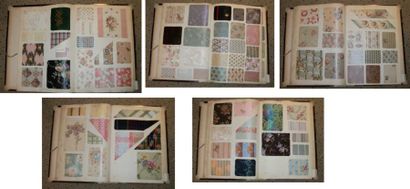 null Album d'échantillons, Paris Robes, BB & C 1905, façonné soie, fleurs, Art Nouveau,...