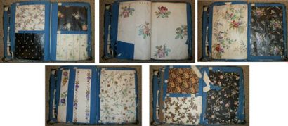 null Album d'empreintes, fin XIXème siècle, pour le foulard imprimé, fleurs, cachemire,...