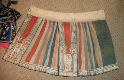 null Mang Qun ou jupe tablier double, Chine, dynastie Qing, fin XIXème siècle, ceinture...