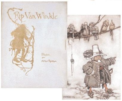 (RACKHAM). IRVING Rip Van Winckle. Paris, Hachette, 1906. In-4, cart éditeur ill....