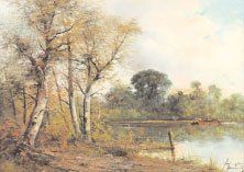 ARMANDI P. (XIXe-XXe) « L'étang » Huile sur toile. Signée en bas à droite. 92 x 65...