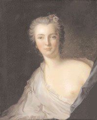 NATTIER Jean-Marc (d'après) 1685-1761 « Portrait de jeune femme en buste, des fleurs...