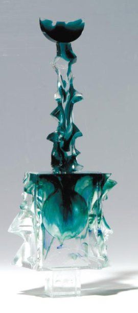 LEPERLIER Etienne, né en 1952 "EMPREINTES II" Sculpture en forme de flacon rectangulaire...