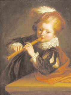 GRIMOU Alexis (Attribué à) (Argenteuil 1678 - Paris 1733) "Le petit joueur de fl.te"....