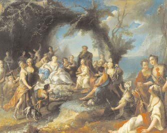 RAOUX Jean (Attribué à) (1677 - 1734) "Télémaque dans l'île de Calypso" (Fénelon,...