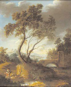 DROUAIS Hubert (Attribué à) (La Roque 1699 - Paris 1767) "Paysage à la rivière et...
