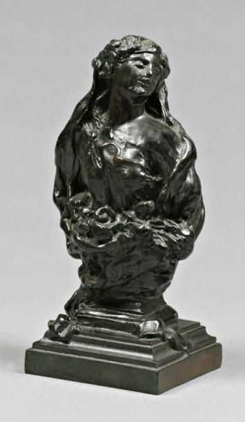 Jean-Baptiste CARPEAUX (1827-1875) «Etude de buste pour la Bacchante aux roses»,...