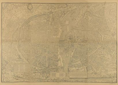 null Plan de Paris, Edition Taride 1908, 134 x 0,99cm, Truchet et Hoyaux.Encadré...