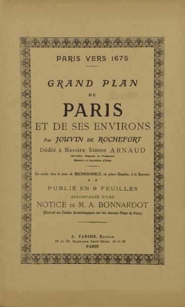 null Plan de Paris, Edition Taride 1908, 165 x 135cm, Jouvin Rochefort.Non Encad...
