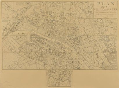 null Plan de Paris, Edition Taride 1908, 168 x 164cm, Maire.Non encadré