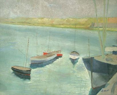Louis-Robert ANTRAL (1895-1940). "Douarnenez". Huile sur toile signée en b. à d....