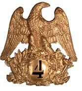 null Plaque de Shako d'officier du 4eme Régiment d'infanterie de marine.