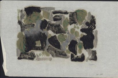 André-Albert TONDU (1903-1980) "Compositions abstraites" ensemble de 3 monotypes...