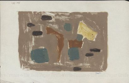 André-Albert TONDU (1903-1980) "Compositions abstraites" ensemble de 3 monotypes...