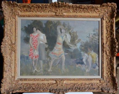 André-Albert TONDU (1903-1980) "La danse printanière" Huile sur toile, signée en...
