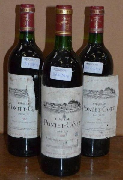 3 Bts Pontet-Canet 1982. Pauillac. 5e GC...