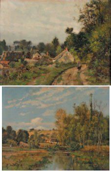 Pierre BALLUE (1855-1928) "Environs du Val Mondois" et "La Vieille route à Auvers"....