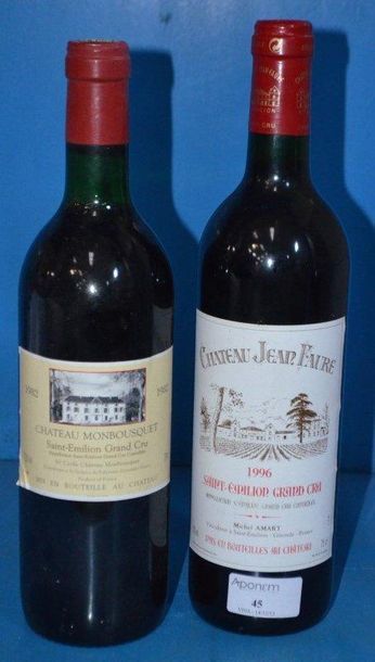 null Lot de 2 Btles: 1 Château MONBOUSQUET - GC 1982, 1 Château JEAN FAURE - GC ...