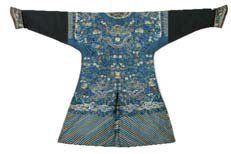 null Jifu ou robe dragon, Chine, dynastie Qing, XVIIIe XIXe siècle, à manches sabot,...