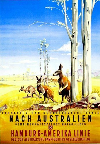 ANTON Nach Australien Hamburg-Amerika-Linie. Kunst im Druck Munich Aff. N.E. T.B.E....