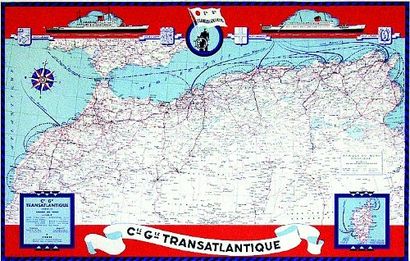 null Cie Gle Transatlantique (Carte Afrique du Nord) Blondel La Rougerie Paris 1950...