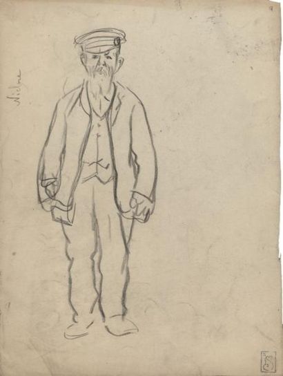 Théophile Alexandre STEINLEN (1859-1923) Le garde

Dessin au crayon, porte le cachet...