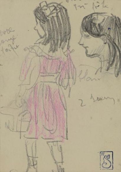 Théophile Alexandre STEINLEN (1859-1923) Deux sœurs

Dessin au crayon conté et pastel...