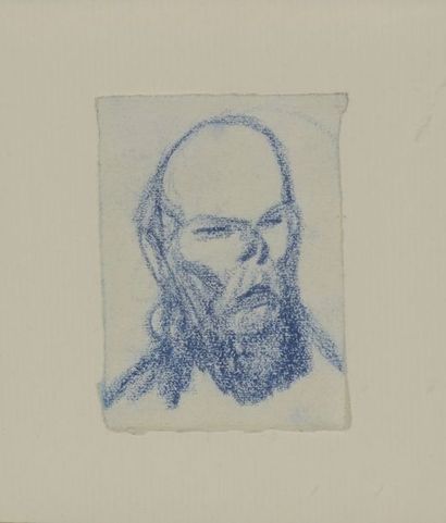 Théophile Alexandre STEINLEN (1859-1923) Verlaine

Dessin au crayon bleu

4 x 6,5...
