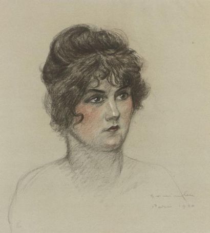 Théophile Alexandre STEINLEN (1859-1923) Portrait de femme

Dessin au crayon gras...