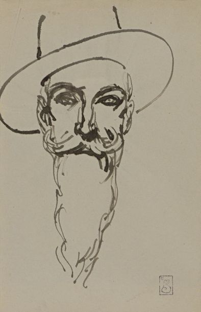 Théophile Alexandre STEINLEN (1859-1923) Portrait de Zo d’Axa

Dessin à l’encre de...