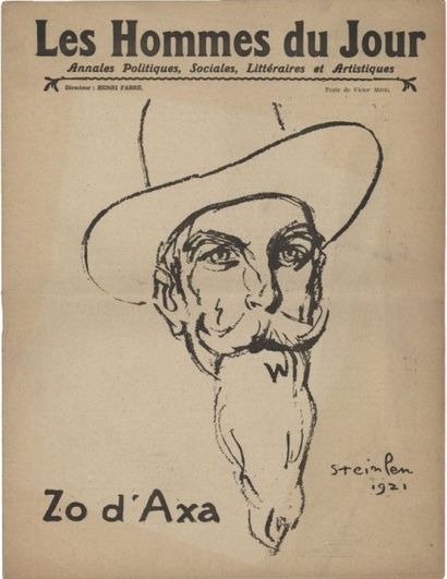 Théophile Alexandre STEINLEN (1859-1923) Portrait de Zo d’Axa

Dessin à l’encre de...