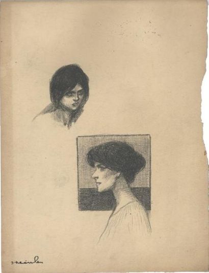 Théophile Alexandre STEINLEN (1859-1923) Portraits

Dessin au crayon gras, porte...