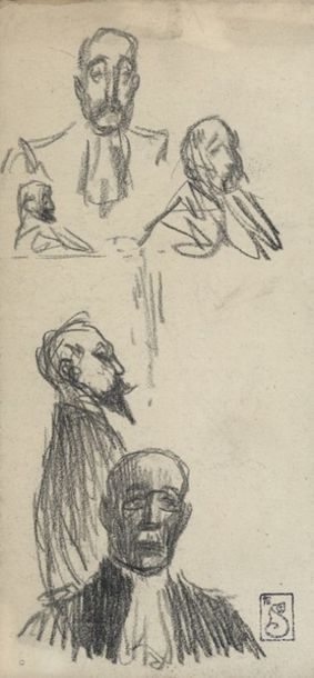 Théophile Alexandre STEINLEN (1859-1923) Hommes de justice

Dessin au crayon, porte...