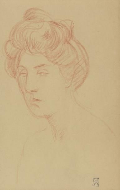 Théophile Alexandre STEINLEN (1859-1923) Portrait de femme

Dessin à la sanguine,...