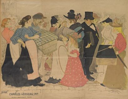 Théophile Alexandre STEINLEN (1859-1923) La rue, 1896

Rare affiche composée de 6...