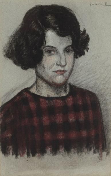 Théophile Alexandre STEINLEN (1859-1923) Portrait de Mademoiselle Duclaud (fille...