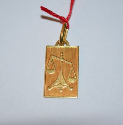 null MEDAILLE ZODIAQUE, Balance, or. P: 2,2 gr.