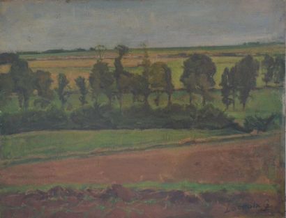 Georges LACROIX (1882-1960) "Paysage" Huile sur toile, signée en bas à droite. 65...