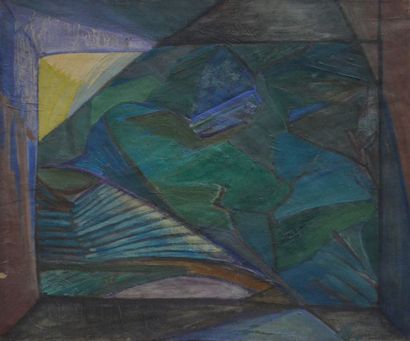 ROGI ANDRÉ (1905-1970) "Paysage 4" Huile sur toile, signée au dos. 54 x 65 cm