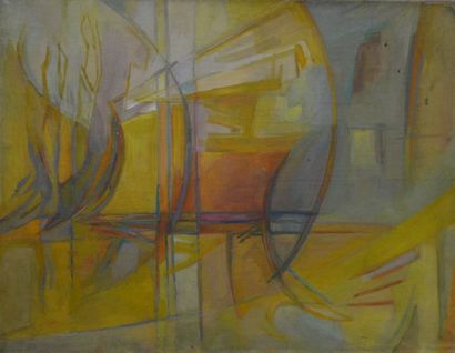 ROGI ANDRÉ (1905-1970) "Composition" Huile sur toile, signée au dos. 65 x 51 cm