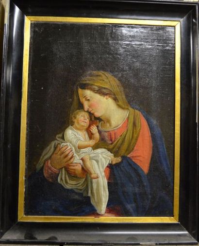 null B.MIOEN 1776-1851 (attribué à ), "Vierge à l'enfant", huile sur panneau, réentoilée

41...